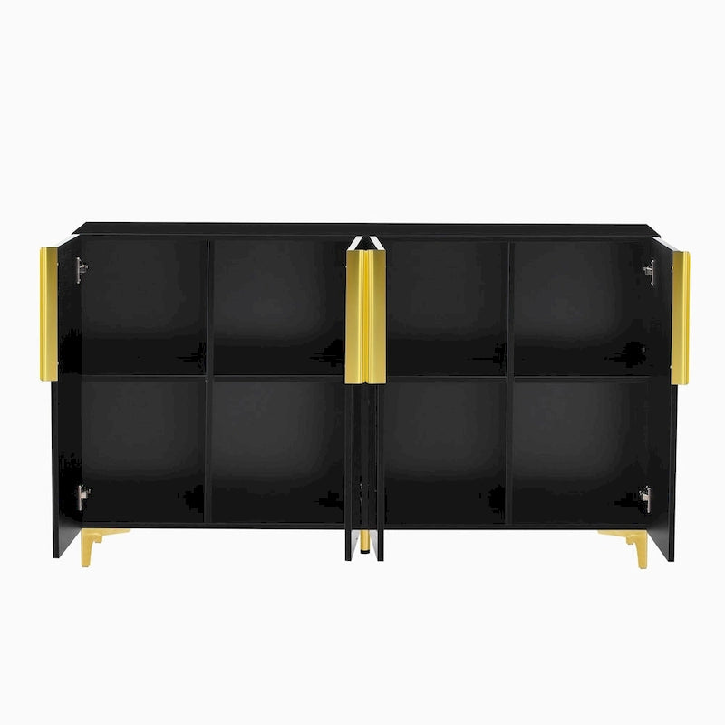 Mobile contenitore di lusso leggero con finitura lucida, regolabile, adatto per soggiorno, studio, corridoio.