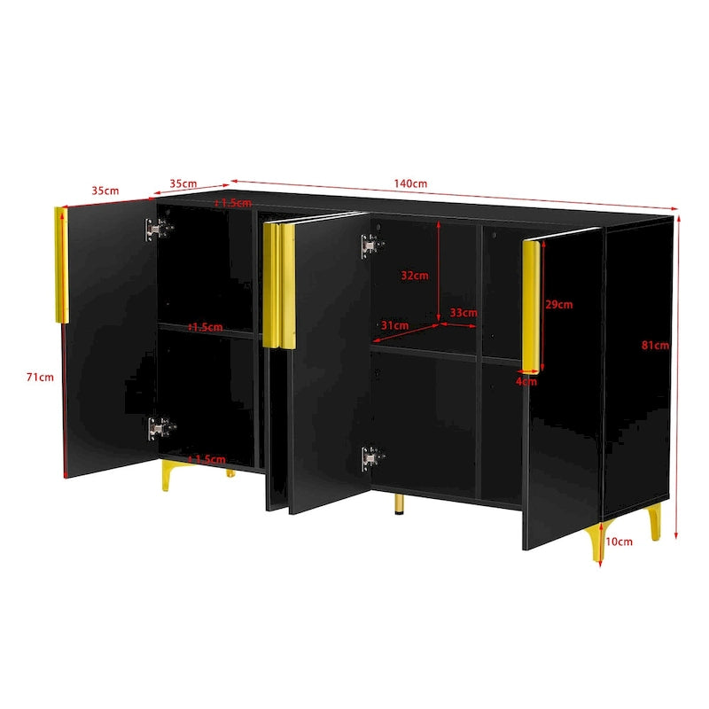 Mobile contenitore di lusso leggero con finitura lucida, regolabile, adatto per soggiorno, studio, corridoio.