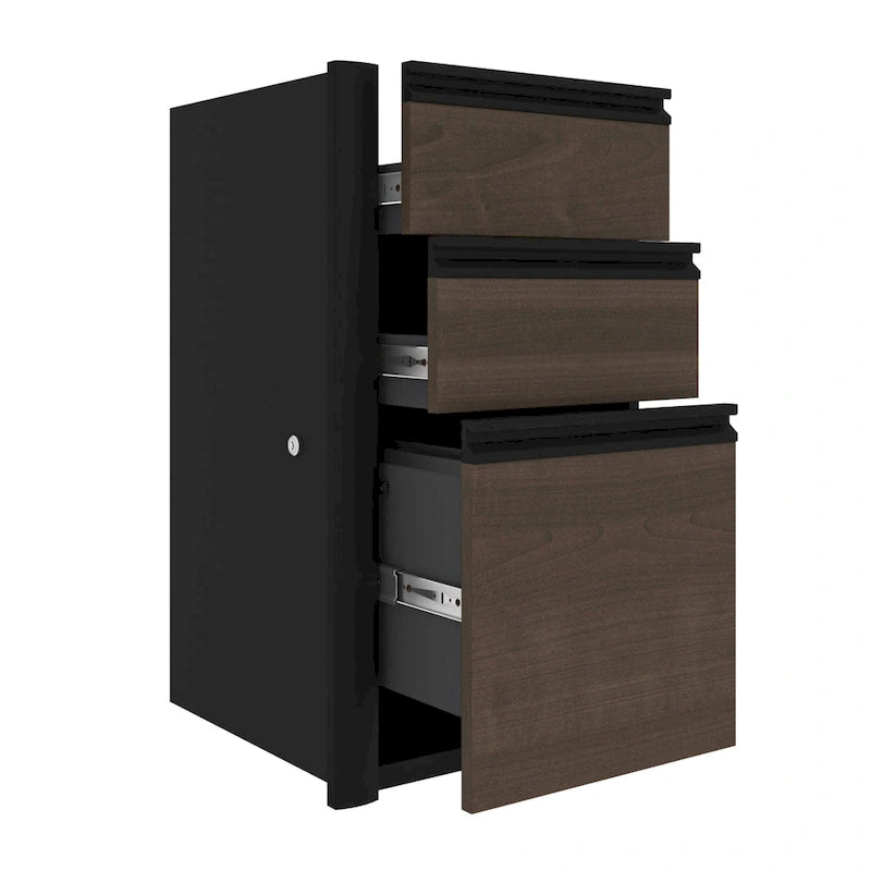 Bestar Connexion 16W Add-On 3 Drawer Pedestal by Bestar.