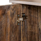 Credenza a 4 ante e 4 ripiani aperti, mobiletto indipendente per ingresso, ufficio, camera da letto