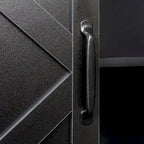 Credenza a 4 ante e 4 ripiani aperti, mobiletto indipendente per ingresso, ufficio, camera da letto