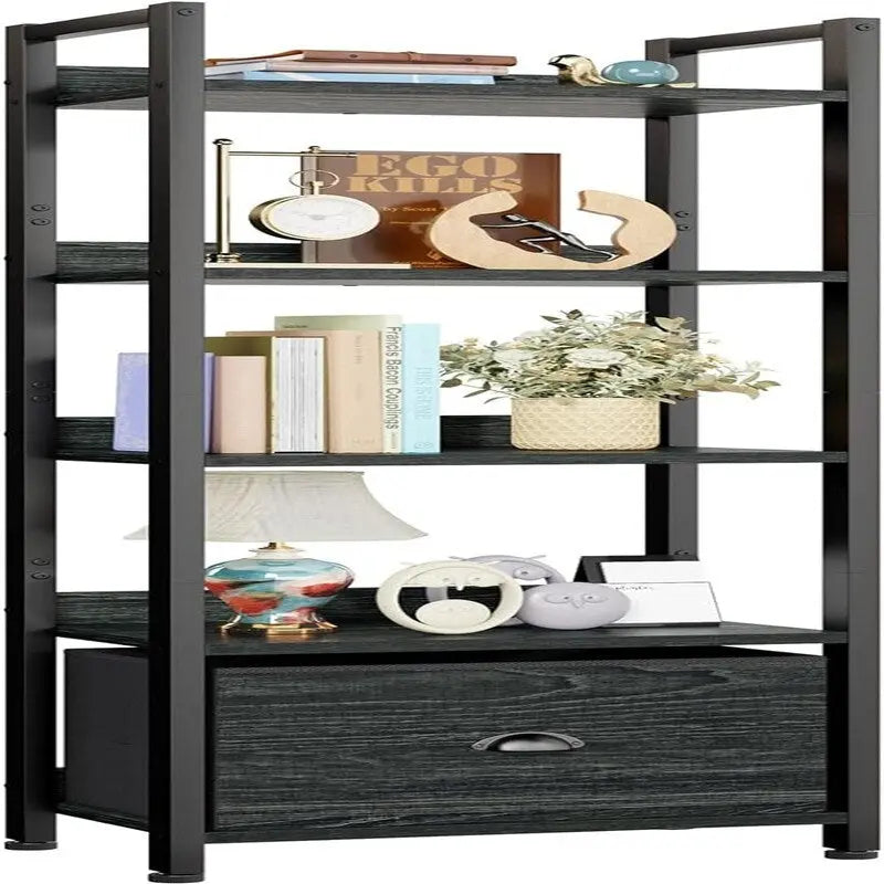 Libreria a 5 Ripiani con Cassetto