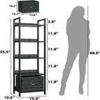 Libreria a 5 Ripiani con Cassetto