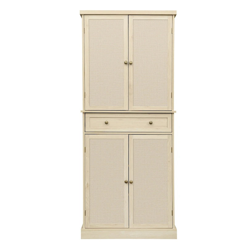 Armadietto a 4 ante con 1 cassetto, con 4 ripiani interni regolabili, mobile contenitore