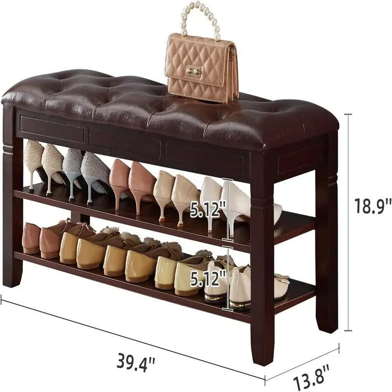 Panca scarpiera con cuscino – 39,4P x 13,8L x 18,9H