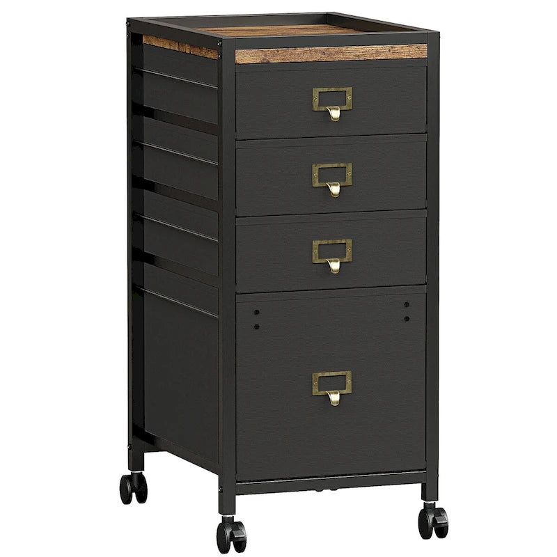 4 Drawer Under Desk Mobile File Cabinet with Wheels
