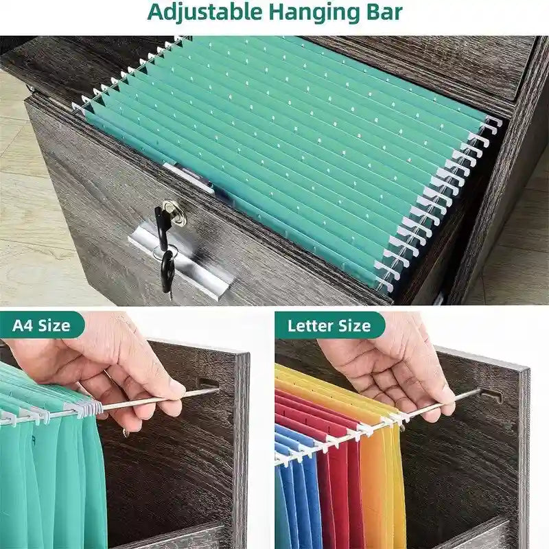 3 Drawer Mobile Lateral Filing Cabinet - 15.6D x 35W x 25.6H