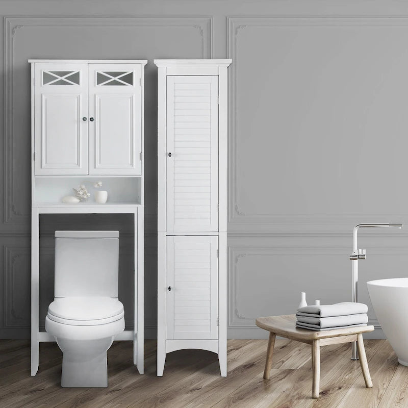 Salvaspazio da bagno sopra il WC, bianco - 8L x 25W x 68H