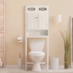 Salvaspazio da bagno sopra il WC, bianco - 8L x 25W x 68H