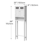 Salvaspazio da bagno sopra il WC, bianco - 8L x 25W x 68H