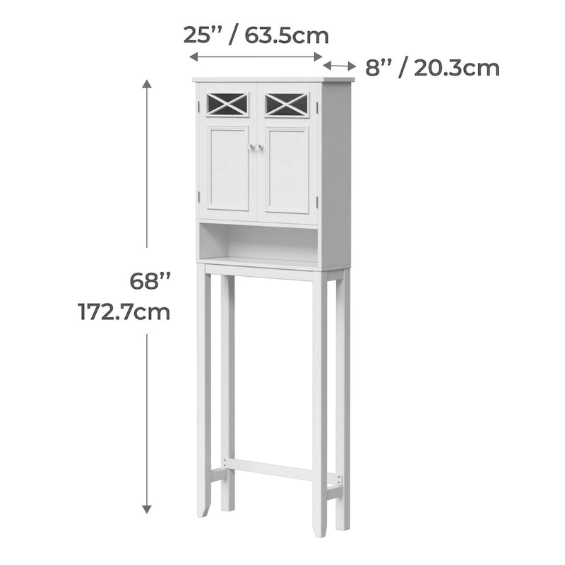Salvaspazio da bagno sopra il WC, bianco - 8L x 25W x 68H