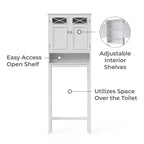 Salvaspazio da bagno sopra il WC, bianco - 8L x 25W x 68H