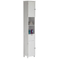 Mobiletto alto da bagno bianco per biancheria