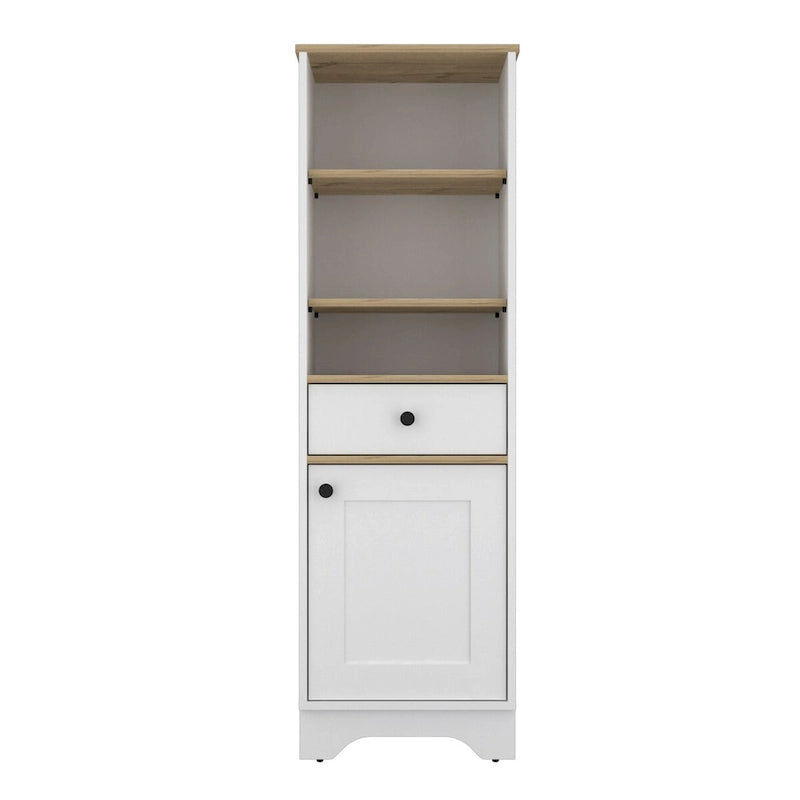 Armadietto per la biancheria, un cassetto, un armadietto, ripiani multipli, finitura grigio chiaro