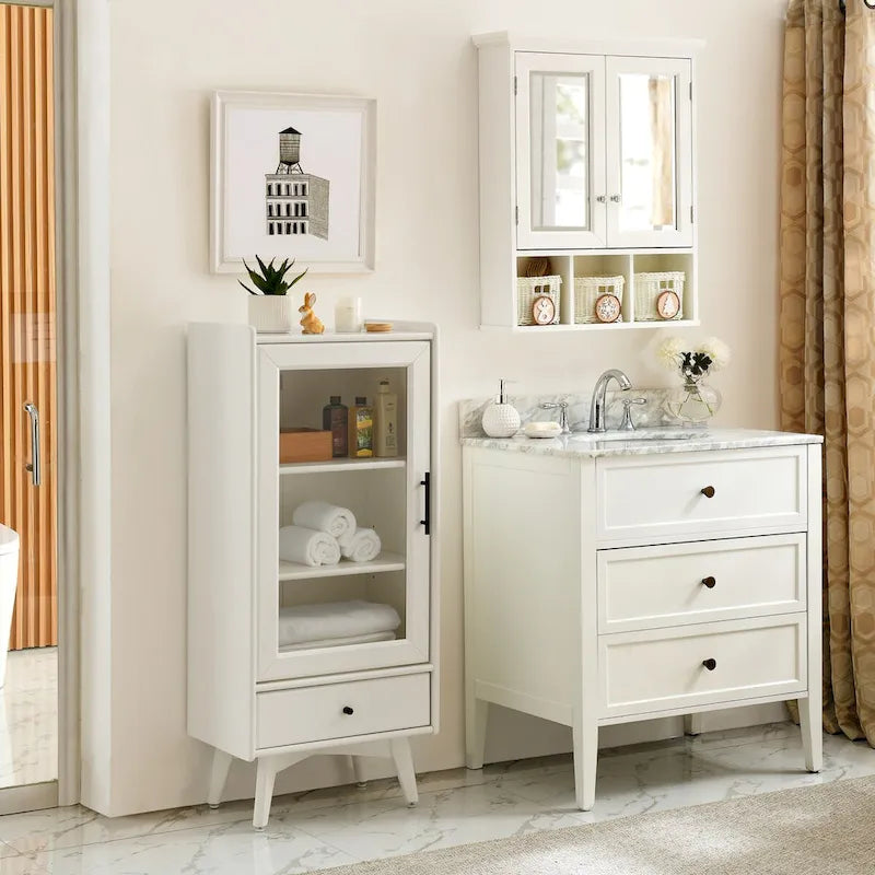 Mobile bagno moderno e mobiletto a pavimento