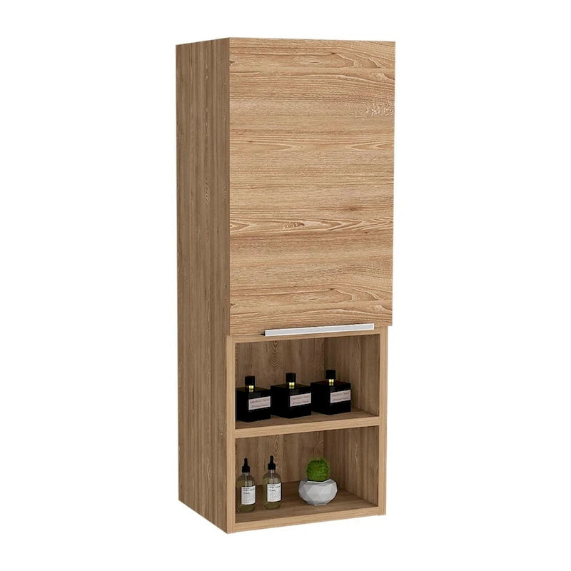 Medicine Cabinet with Two Interior Shelves, Pine Finish