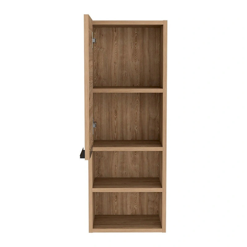 Medicine Cabinet with Two Interior Shelves, Pine Finish