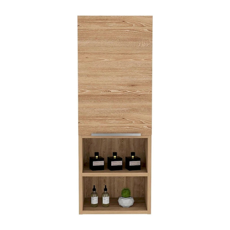 Medicine Cabinet with Two Interior Shelves, Pine Finish