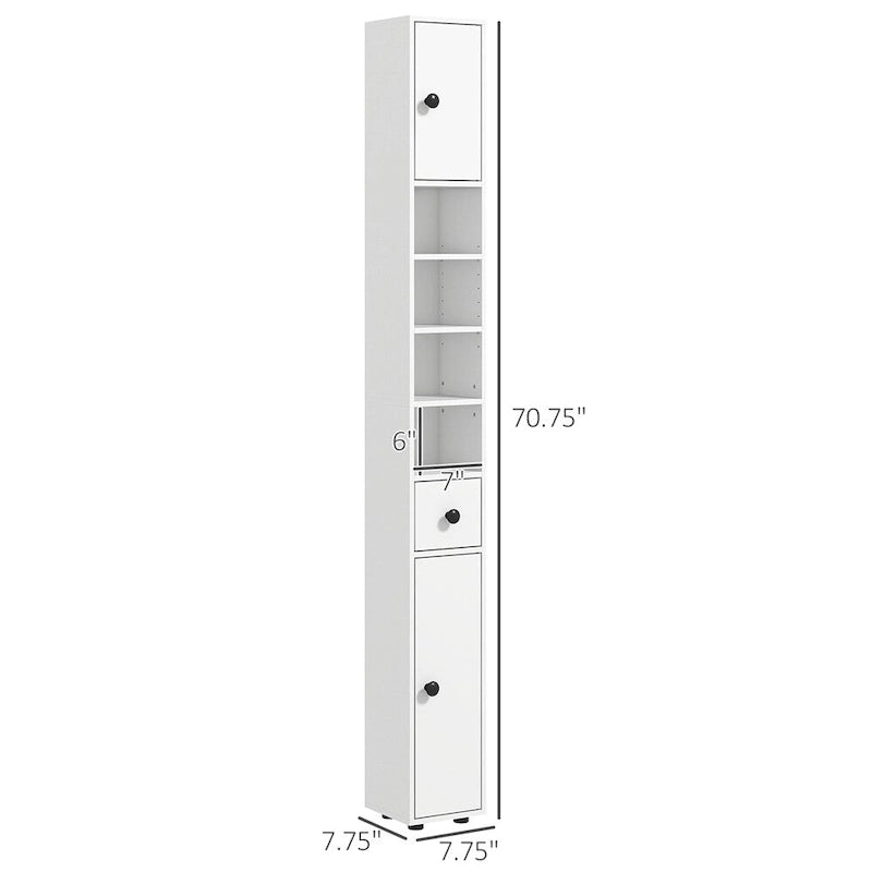Mobiletto da bagno alto, Mobiletto stretto per WC con ripiani regolabili