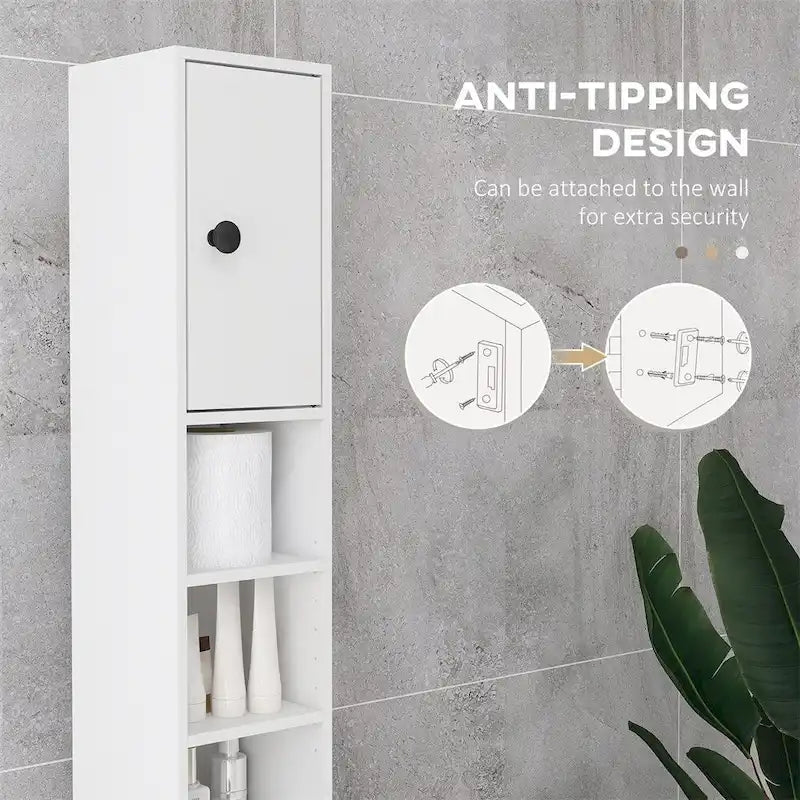 Tall Bathroom Storage Cabinet,Narrow Toilet CabinetAdjustable Shelves