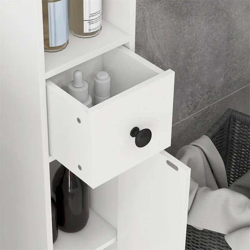 Mobiletto da bagno alto, Mobiletto stretto per WC con ripiani regolabili