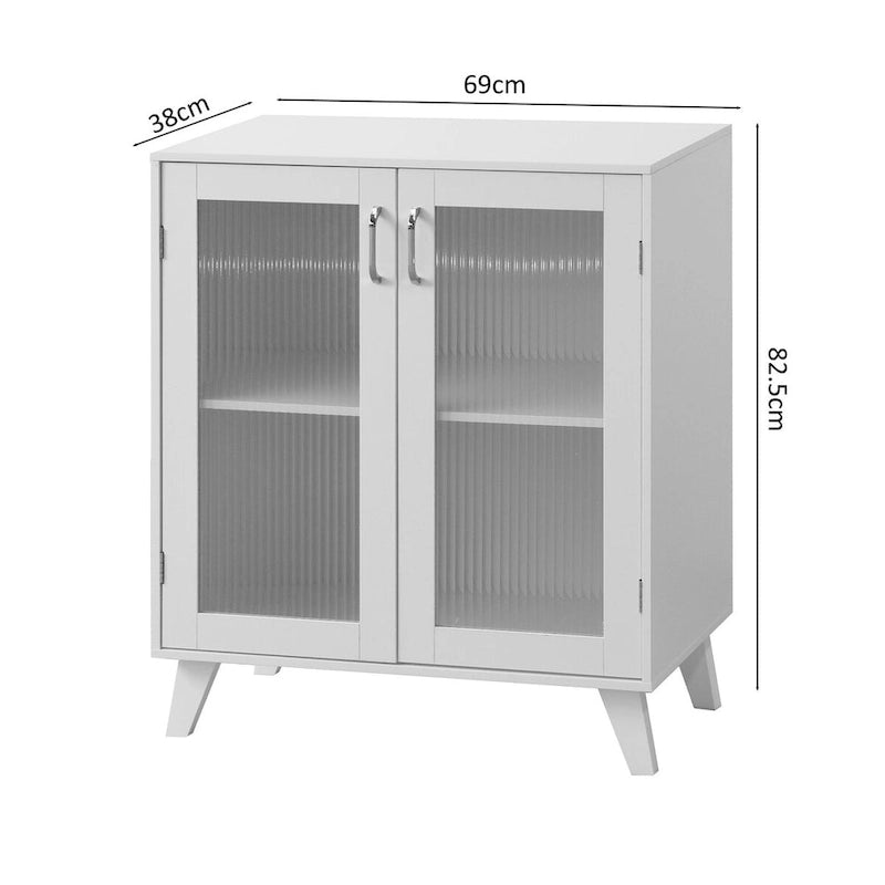 Mobiletto da bagno moderno con 2 ante in vetro