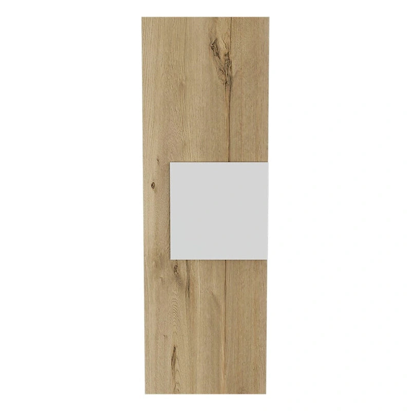 Medicine Cabinet, Three Shelves, Single Door, White / Light Oak Finish