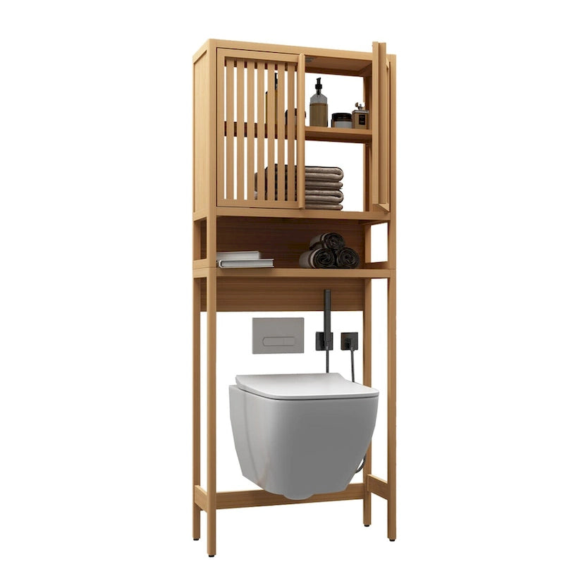 Natural Toilet Storage Rack for Independent Bathroom