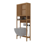 Mobiletto portaoggetti da bagno in legno naturale per bagno indipendente