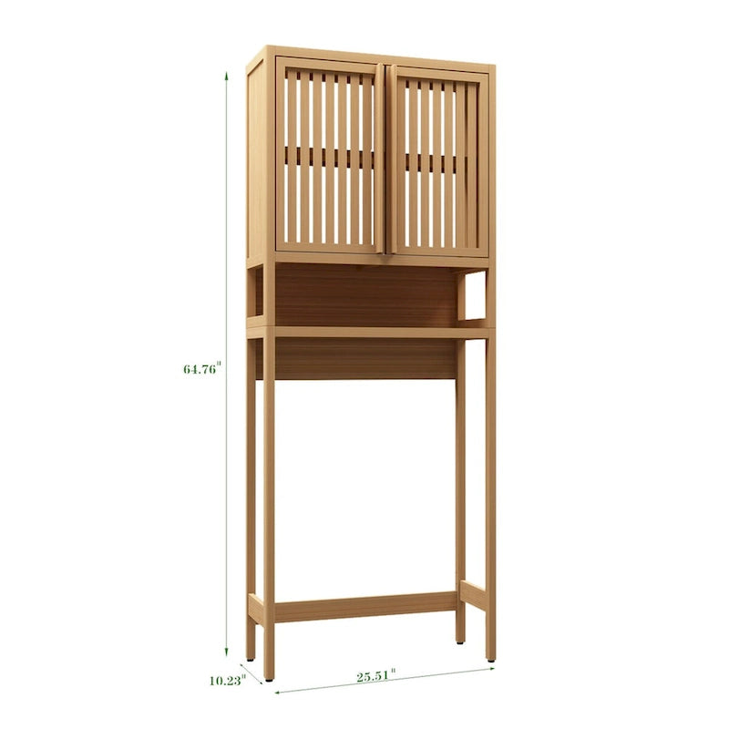 Mobiletto portaoggetti da bagno in legno naturale per bagno indipendente
