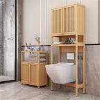 Mobiletto portaoggetti da bagno in legno naturale per bagno indipendente