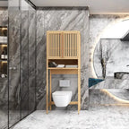 Mobiletto portaoggetti da bagno in legno naturale per bagno indipendente