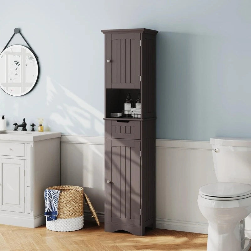 67 Tall Bathroom Storage Cabinet - 11.81D x 15.7W x 66.9H