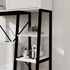 Armadietto da bagno salvaspazio sopra il WC in stile moderno di metà secolo, mobiletto da bagno in legno con porta scorrevole a fienile