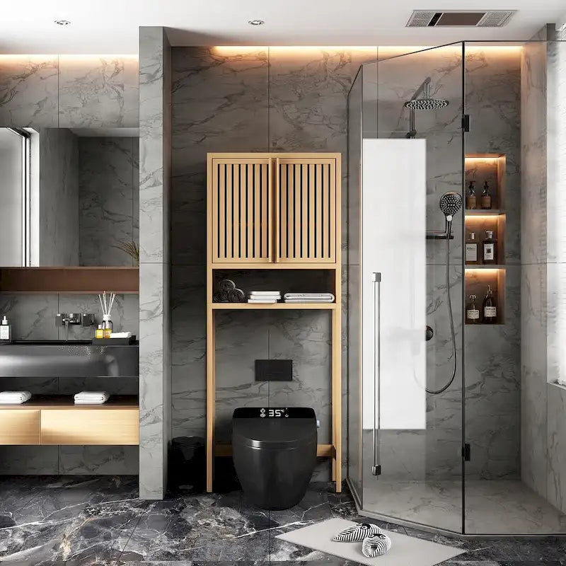 Assorted Bathroom Toilet Bamboo Storage Cabinet