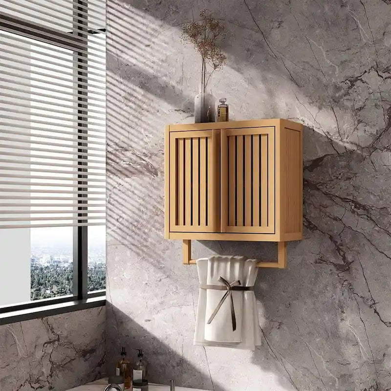 Armadietto assortito da bagno con WC in bambù