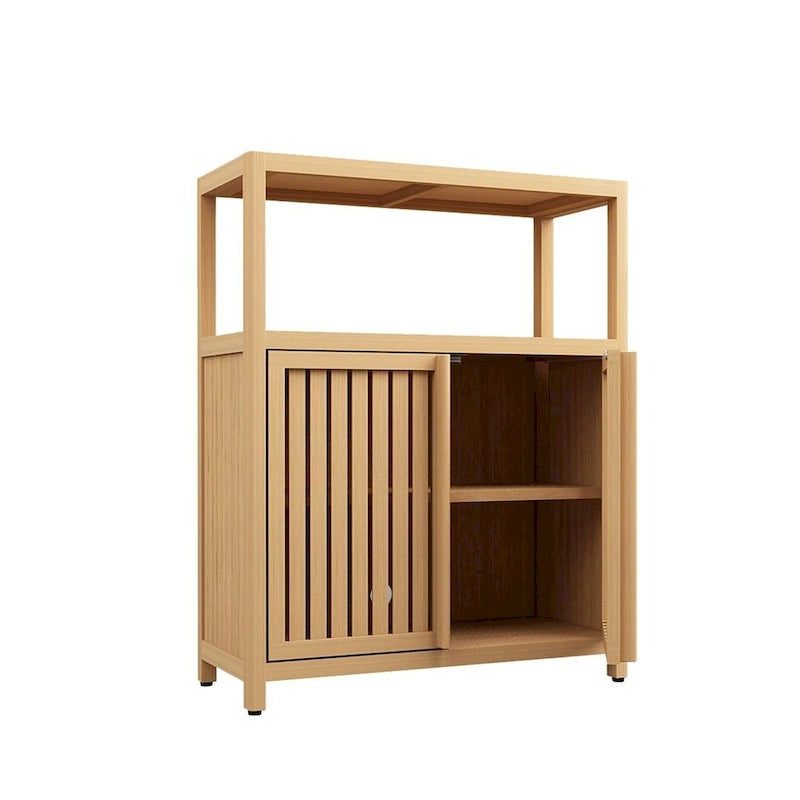 Armadietto assortito da bagno con WC in bambù