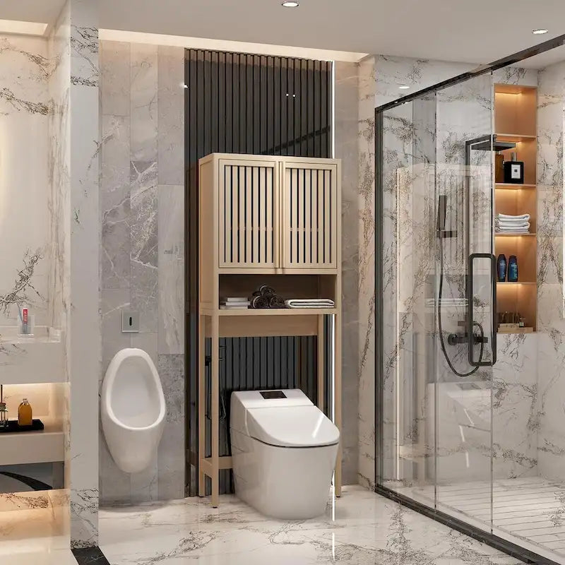 Armadietto assortito da bagno con WC in bambù
