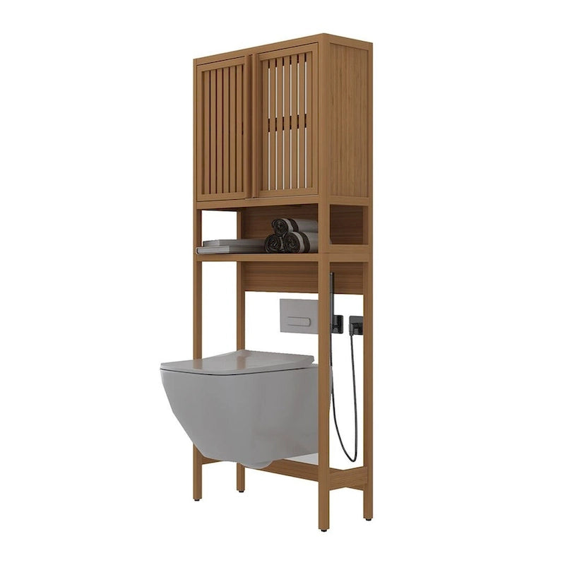Armadietto assortito da bagno con WC in bambù