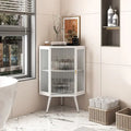 Mobile angolare da bagno in stile moderno da 56,5 cm con ante in vetro temperato e ripiano interno regolabile