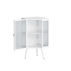 Mobile angolare da bagno in stile moderno da 56,5 cm con ante in vetro temperato e ripiano interno regolabile