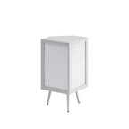 Mobile angolare da bagno in stile moderno da 56,5 cm con ante in vetro temperato e ripiano interno regolabile