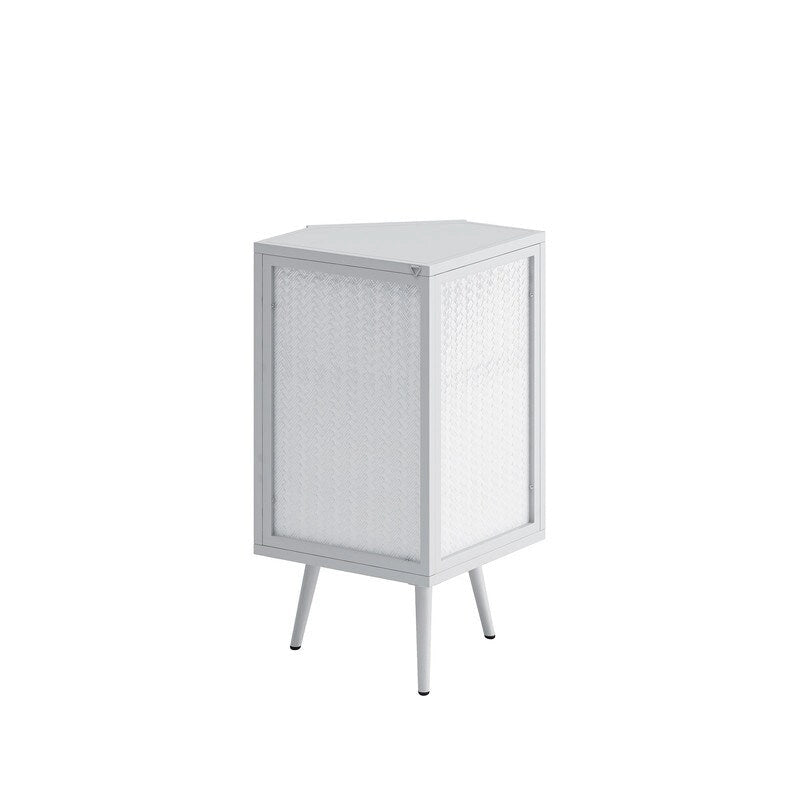 Mobile angolare da bagno in stile moderno da 56,5 cm con ante in vetro temperato e ripiano interno regolabile