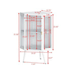 Mobile angolare da bagno in stile moderno da 56,5 cm con ante in vetro temperato e ripiano interno regolabile