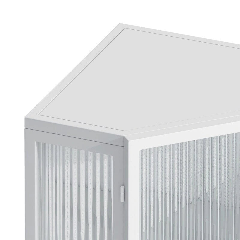 Mobile angolare da bagno in stile moderno da 56,5 cm con ante in vetro temperato e ripiano interno regolabile
