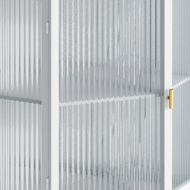 Mobile angolare da bagno in stile moderno da 56,5 cm con ante in vetro temperato e ripiano interno regolabile