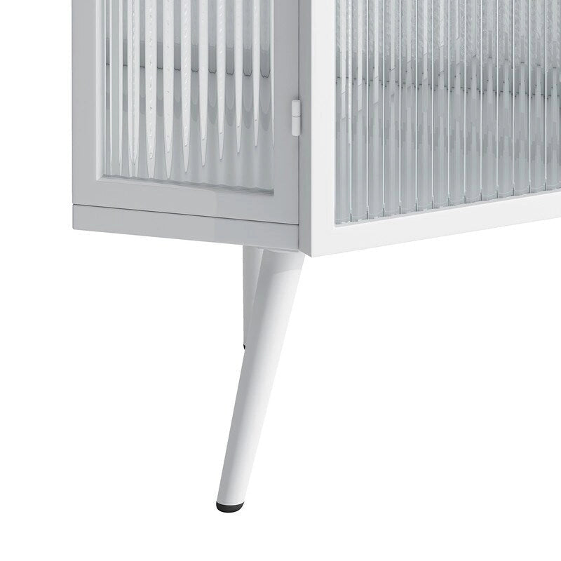 Mobile angolare da bagno in stile moderno da 56,5 cm con ante in vetro temperato e ripiano interno regolabile
