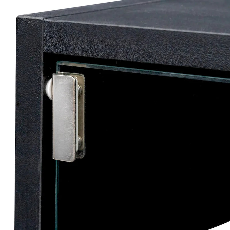 Scarpiera con anta in vetro nero e luci LED RGB