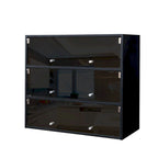 Scarpiera con anta in vetro nero e luci LED RGB