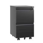 2 Drawer Metal Mobile File Cabinet,Rolling File Cabinet with Lock for Hanging Legal/Letter/A4 Size